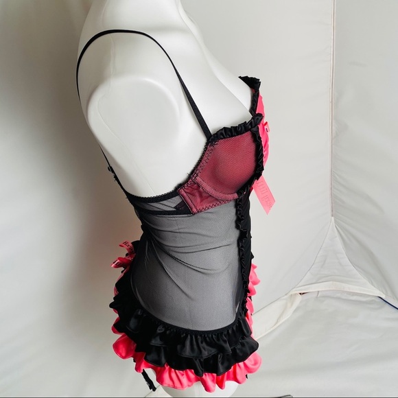 Victoria’s Secret Sexy Little Things black chemise with garters 34C - Picture 3 of 8